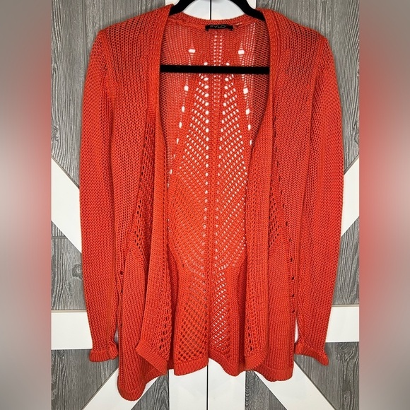099. FYLO Open Knit waterfall Cardigan size small - Picture 1 of 6